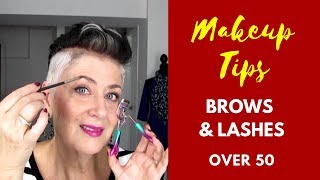 MY EYEBROW AND EYELASH MAKEUP ROUTINE OVER 50 [upl. by Philips]