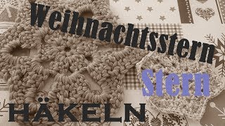 DIY ✿ Häkeln ✿ Schneeflocke ✿ Stern groß ✿ Weihnachtsstern ✿ Eiskristall ✿ Häkeln für Anfänger ✿ DIY [upl. by Myrtle]