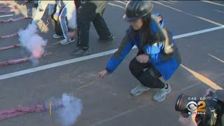 CBS2s Amber Lee Takes Part In 42nd Annual Firecracker Run In Chinatown [upl. by Euqinomad532]