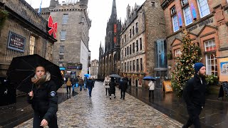 Royal Mile Rainy Morning Walk  Edinburgh Scotland [upl. by Asilej795]