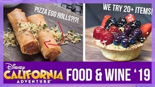 Disney California Food and Wine 2019 Guide  Trying 20 items and HIDDEN TREATS [upl. by O'Neil]