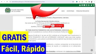 Como sacar el CERTIFICADO DE ANTECEDENTES JUDICIALES en Colombia antecedentes penales [upl. by Nava591]