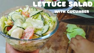 LETTUCE SALAD with CUCUMBER amp TOMATOES  HEALTHY SALAD [upl. by Aneel904]