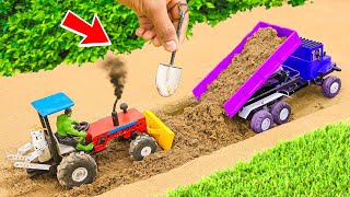 Diy mini tractor building a road with a fully loaded truck science project [upl. by Gney623]