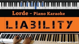 Lorde  Liability  Piano Karaoke  Sing Along  Cover with Lyrics [upl. by Joli419]