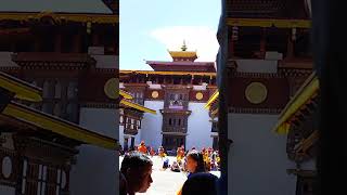 tshechu localfestival maskdance spiritualdance padmasambhava gururinpoche monks monastery [upl. by Gambrell]