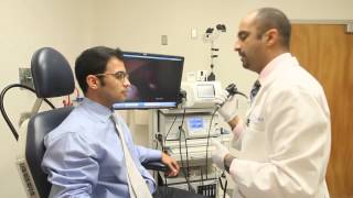 Laryngoscopy and stroboscope to examine the vocal cords [upl. by Mcgannon]