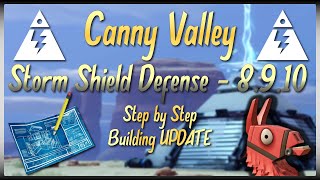 CANNY VALLEY Storm Shield Defense 8 9 10  Step By Step Building UPDATE  Fortnite Save The World [upl. by Austina202]