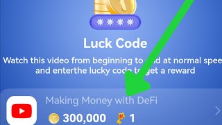 Tapcoin Luck Code  Making Money With DeFi  Tap Coins Video Task Code Today [upl. by Lexy]