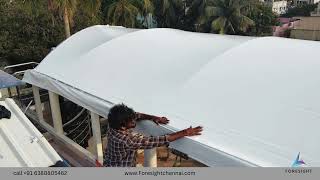 Tensile Structure Stepbystep Installation  Foresight Roofing [upl. by Osrick]