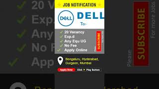 Job  Dell Technologies  Vacancies  Recruitment 2024  Careers  Permanent Job  Shorts [upl. by Norton]