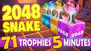 Easy Platinum With 71 Trophies  2048 Snake Quick Trophy Guide [upl. by Aynom]