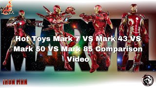 Hot Toys Mark 7 VS Mark 43 VS Mark 50 VS Mark 85 Comparison Video [upl. by Diamond]