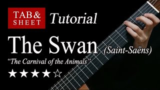 The Swan The Carnival of the Animals  Guitar Lesson  TAB [upl. by Tabbie]