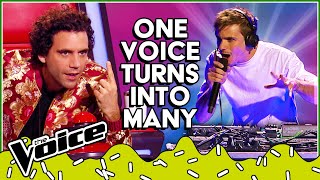 Incredible LIVE LOOPING artists in the Blind Auditions of The Voice  Top 10 [upl. by Oicneserc165]