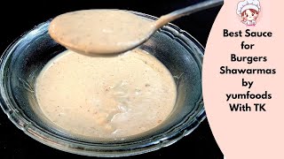 Burger Sauce Recipe Restaurant Style Sauce Shawarma Sauce Recipe MayoDip Sauce Wrap Sauce Recipe [upl. by Uno]