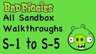 Bad Piggies  All Sandbox Levels Walkthrough S1 to S5 All Stars  WikiGameGuides [upl. by Elmira]