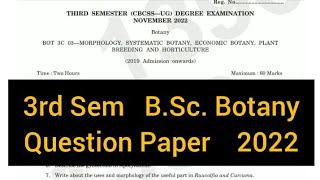 MORPHOLOGY SYSTEMATIC BOTANY ECONOMIC BOTANY PLANT  3rd Sem BSc Botany 2022 calicut [upl. by Amsirac]