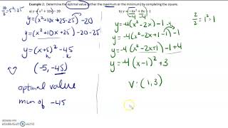 MCR3U 13 Max or Min of Quadratic Functions [upl. by Aicnarf]