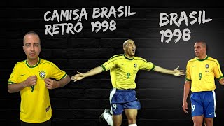 Camisa do BRASIL de 1998  Retrô da Copa da França de 98  Vestida por Ronaldo Roberto Carlos [upl. by Maker]