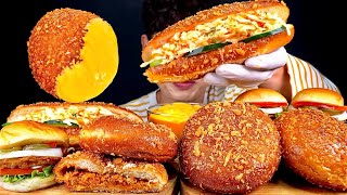 ASMR 샐러드 샌드위치 제육고로케 잡체고로케 미니햄버거 치즈소스 찍먹방 Salad Sandwich Meat Bread Mini Burger MuKBang [upl. by Grindlay]