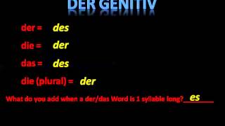 Work with the Genitive Case in German  wwwgermanforspaldingorg [upl. by Sherurd]