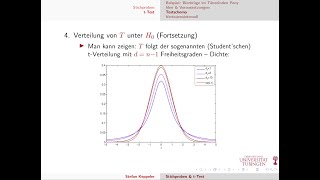 tTest 3  Verteilung der Teststatistik unter H0 Studentsche tVerteilung [upl. by Bret]