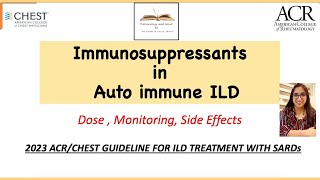 Dosage and side effects of most common Immunosuppressants for ILD LUNG [upl. by Ahsinik]