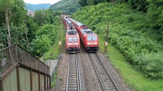 Alter Steg über die Geislinger Steige  Güterverkehr mit Schiebebetrieb [upl. by Iznek]