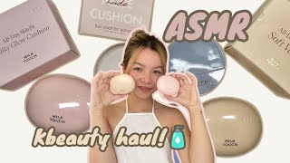 ASMR kbeauty haul 🧴💄 makeup amp skincare packaging unboxing sounds amp touching products [upl. by Aznecniv]