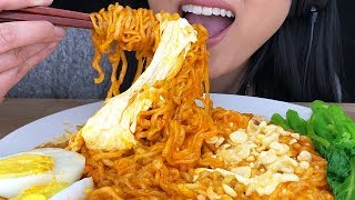 ASMR CHEESY CHEWY SPICY NOODLES 먹방 Eating Sounds No Talking  ASMR Phan [upl. by Nelehyram]