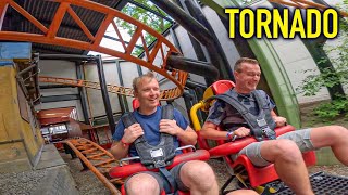 TORNADO  POV  Intamin Spinning Coaster  Bakken [upl. by Adnopoz]