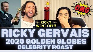 Ricky Gervais Roasting Celebrities 2020 Golden Globe Awards Reaction Video  HES A LEGEND FOR THIS [upl. by Ellehcer]