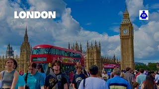 London Summer Walk 🇬🇧 Big Ben amp London Eye  Central London Walking Tour  🔔 Big Ben chimes 4K HDR [upl. by Docile]