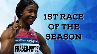 ShellyAnn FraserPryce first race of 2024🤔 [upl. by Ailana]