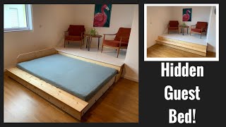 DIY Hidden Guest Bed Platform Bed Murphy bed alternative [upl. by Herminia]