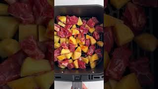 AIR FRYER RECIPES GARLIC STAKE BITES AND POTATOES foryou airfryer viralshorts airfryerrecipes [upl. by Winser]