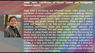 Shadi AMIN The Islamic Republic of Pain An Overview of the Situation in Iran [upl. by Tuckie772]