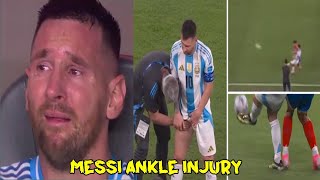 Lionel Messi brought to tears after an ankle injury during Copa America [upl. by Ytiak]