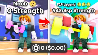 I Survived 100 Hours as Free To Play in Arm Wrestling Simulator Roblox [upl. by Longo134]