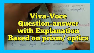 viva vice questionanswer for prism with explanation physics opticsclass 1211109 [upl. by Nels]