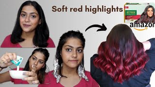 Streax Ultralight Highlightssoft red I colored my hair red😱hair haircolor hairstyle haircare [upl. by Eatnoed]