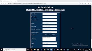 Student Registration Form Using Creation Html and Css  Html and Css Student Registration Form [upl. by Yssak317]