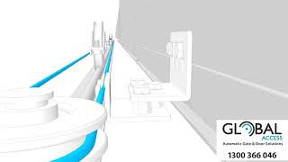 GLOBAL ACCESS  Bottom Mount Cable Driven Telescopic Gate Kit [upl. by Novi]