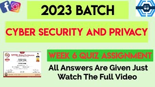 Cyber Security and Privacy Week 6 Quiz Assignment  Week 6  NPTEL 2023 [upl. by Fennessy745]