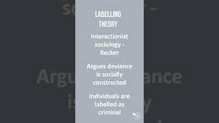 Labelling Theory  60 Second Criminology WJEC Level 3 Unit 2 [upl. by Akineg]