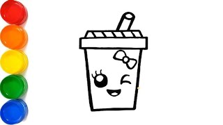 COLD DRINK DRAWING ll HOW TO DRAW A CUTE COLD DRINK JUICE ll EASY STEP BY [upl. by Iras]