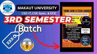 MAKAUT BTech 3rd Semester Online Tuition 2024  CSEITCSE SPECIALIZATIONECE ExamplanB makaut [upl. by Nyrrek]