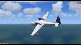 FSX  Olympic Airways  Grumman G73 Mallard  Sea Landing at Crete [upl. by Atenik258]