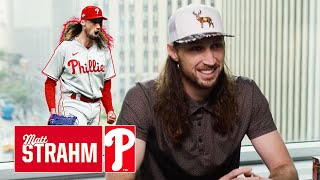 Phillies STUD reliever Matt Strahm rips some cards and answers some 🔥 ⚾️ questions [upl. by Pavkovic]